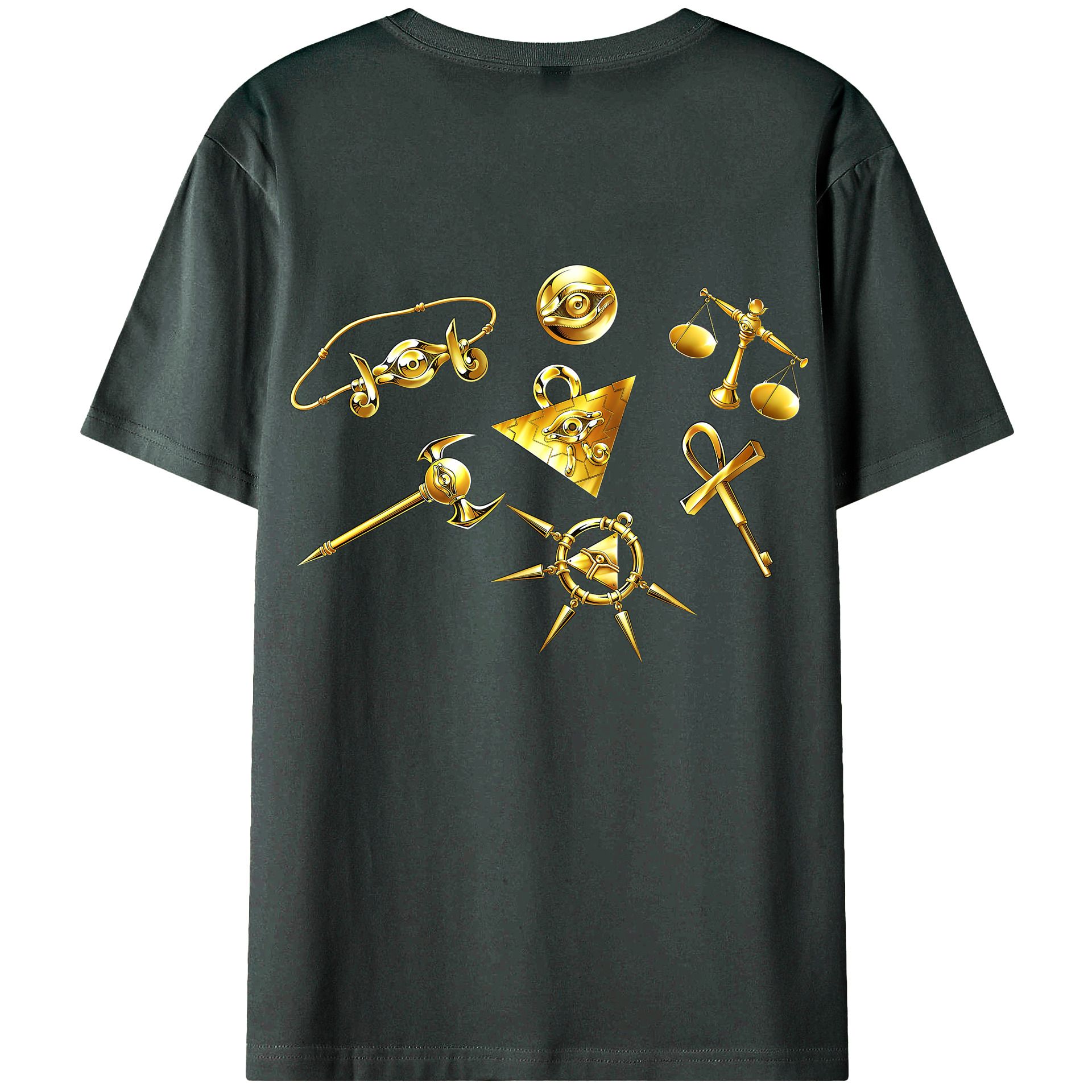 （画像用） 遊☆戯☆王 Yu-Gi-Oh! 綿100％ メンズ半袖Tシャツ（バックプリント） 通気性